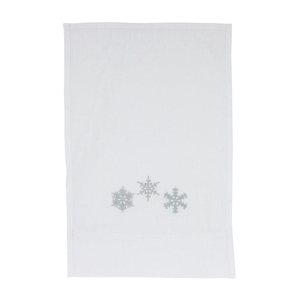 TOALHA DE LAVABO DE LINHO NATAL BRANCO