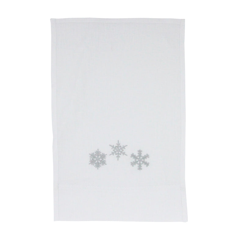 TOALHA DE LAVABO DE LINHO NATAL BRANCO