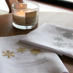 TOALHA DE LAVABO DE LINHO NATAL BRANCO