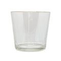 VASO DE VIDRO LIZ MÉDIO COM FRISO DOURADO 12CM