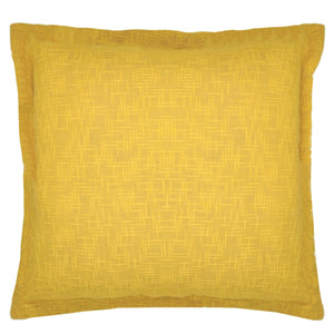 CAPA DE ALMOFADA RÚSTICA NATURAL AMARELO 50 X 50 CM