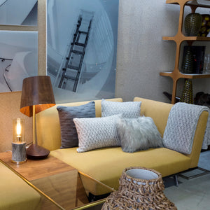 CAPA DE ALMOFADA LOSANGOS CASHMERE TOUCH CINZA 50X50 CM