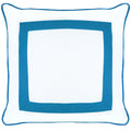 CAPA DE ALMOFADA LINHO LINO MARFIM E AZUL 55X55 CM
