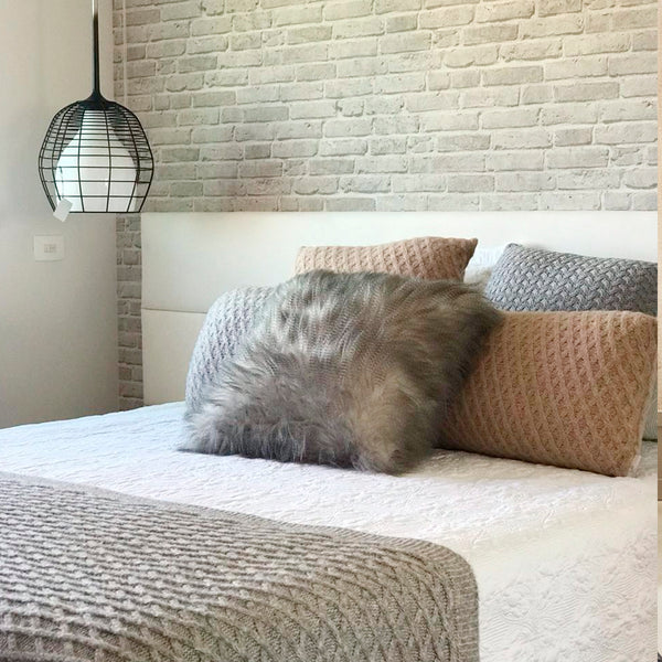 CAPA DE ALMOFADA LOSANGOS CASHMERE TOUCH RETANGULAR BEGE 60X40 CM