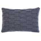 CAPA DE ALMOFADA TRICOT PLUS BLOCOS CINZA CHUMBO 60X40 CM