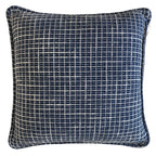 CAPA DE ALMOFADA TWEED PRETA E AZUL 50X50