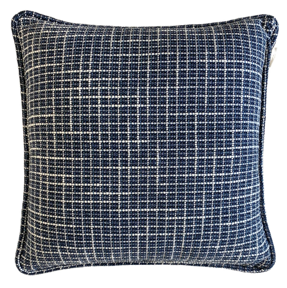 CAPA DE ALMOFADA TWEED PRETA E AZUL 50X50