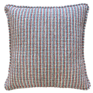 CAPA DE ALMOFADA DE TWEED VERMELHA E AZUL 50X50 CM