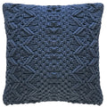CAPA DE ALMOFADA DE MACRAMÊ AZUL 50X50CM