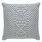 CAPA DE ALMOFADA DE MACRAMÊ CINZA 50X50CM