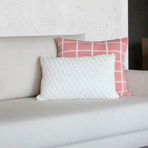 CAPA DE ALMOFADA TRICOT PLUS LOSANGOS OFF WHITE 50X35