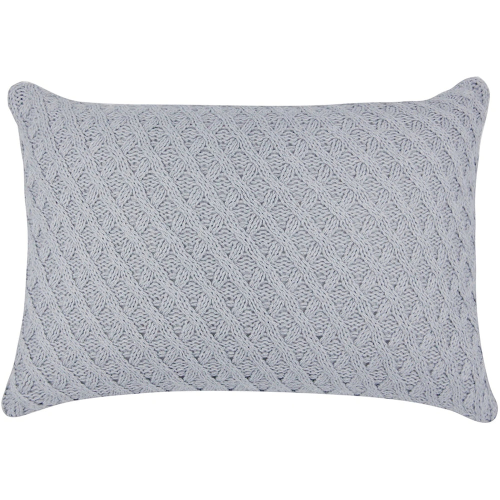 CAPA DE ALMOFADA TRICOT PLUS LOSANGOS CINZA 50X35