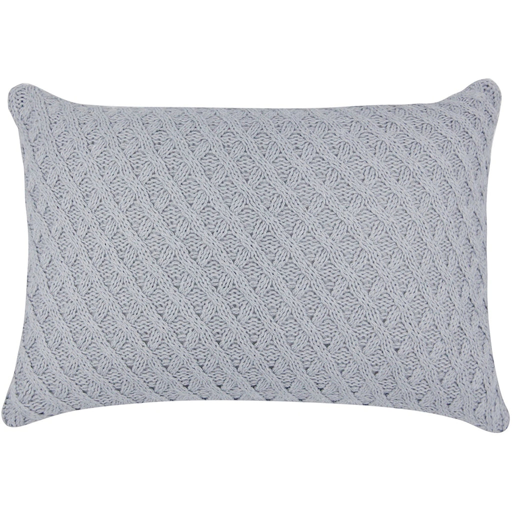 CAPA DE ALMOFADA TRICOT PLUS LOSANGOS CINZA 50X35