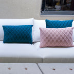 CAPA DE ALMOFADA TRICOT PLUS GOTAS AZUL 50 X 50 CM