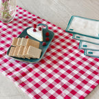 CAMINHO DE MESA VICHY DE ALGODÃO ROSA 160X43 CM