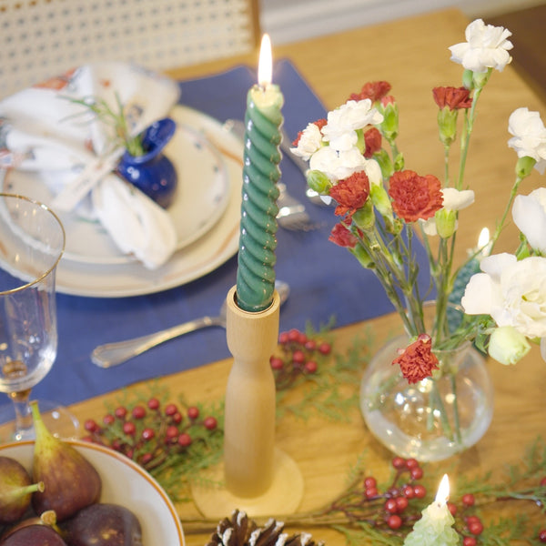 VELAS PARA CASTIÇAL TWIST BOLD VERDE ESCURO 18 CM - 02 UNIDADES