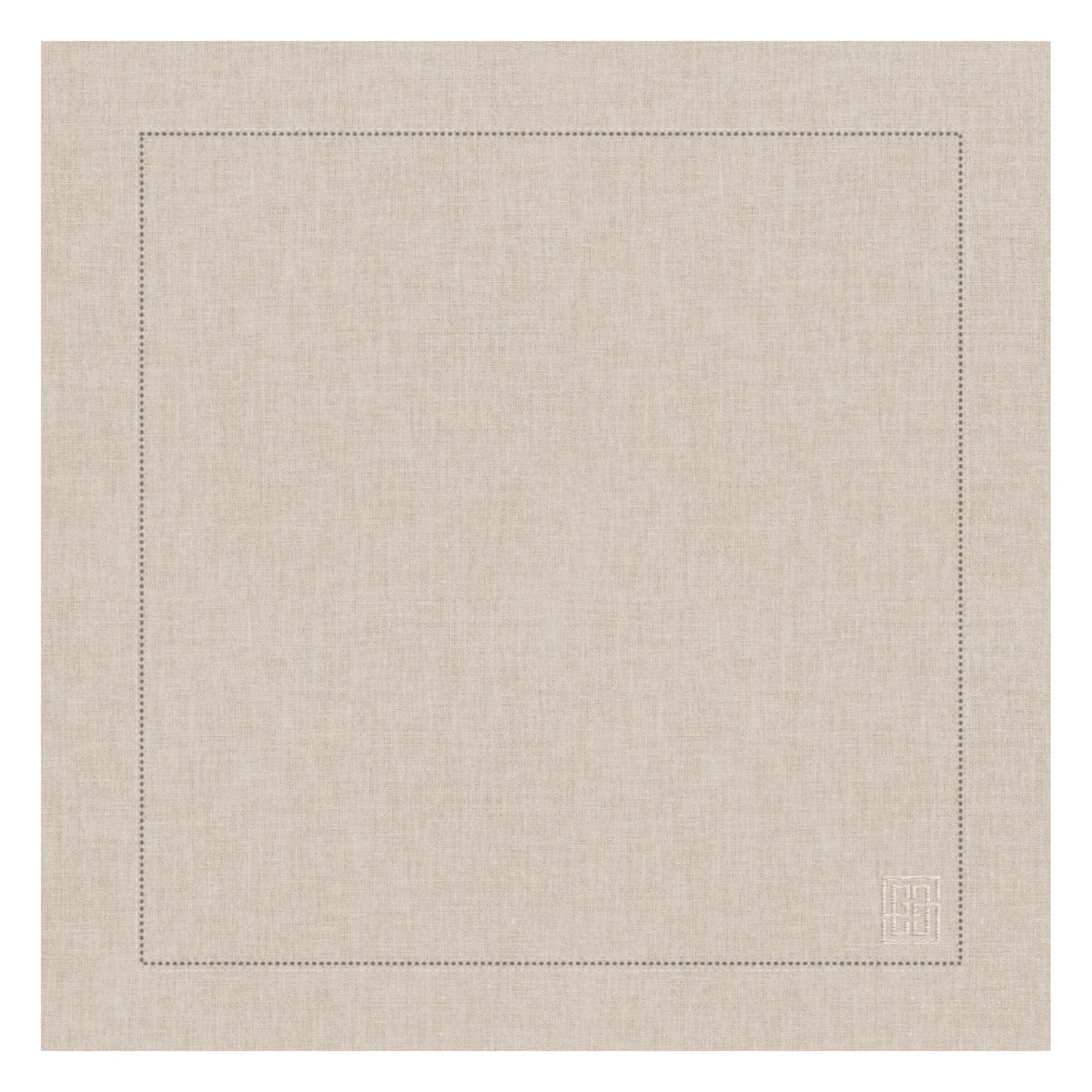 GUARDANAPO DE LINHO PURO BARRA LARGA PREMIUM NATURAL 55X55 CM
