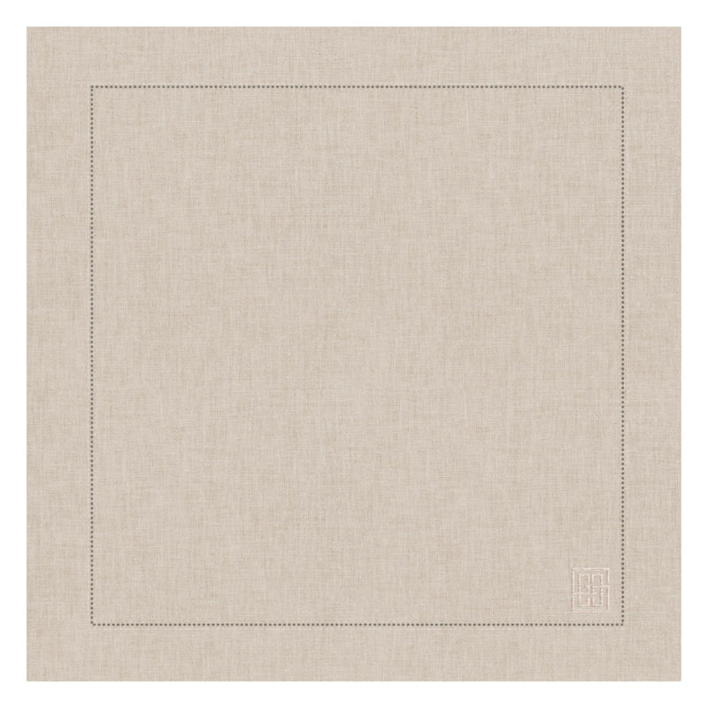 GUARDANAPO DE LINHO PURO BARRA LARGA PREMIUM NATURAL 55X55 CM