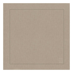 GUARDANAPO DE LINHO VISCO BARRA LARGA PREMIUM BEGE 55X55 CM