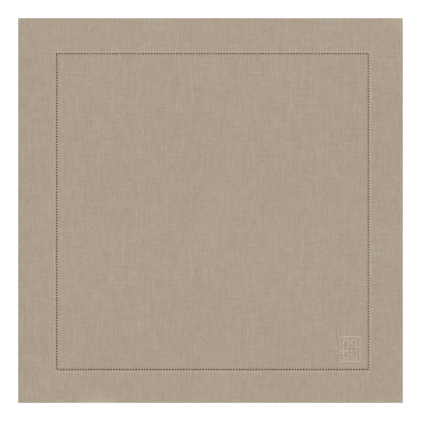 GUARDANAPO DE LINHO VISCO BARRA LARGA PREMIUM BEGE 55X55 CM