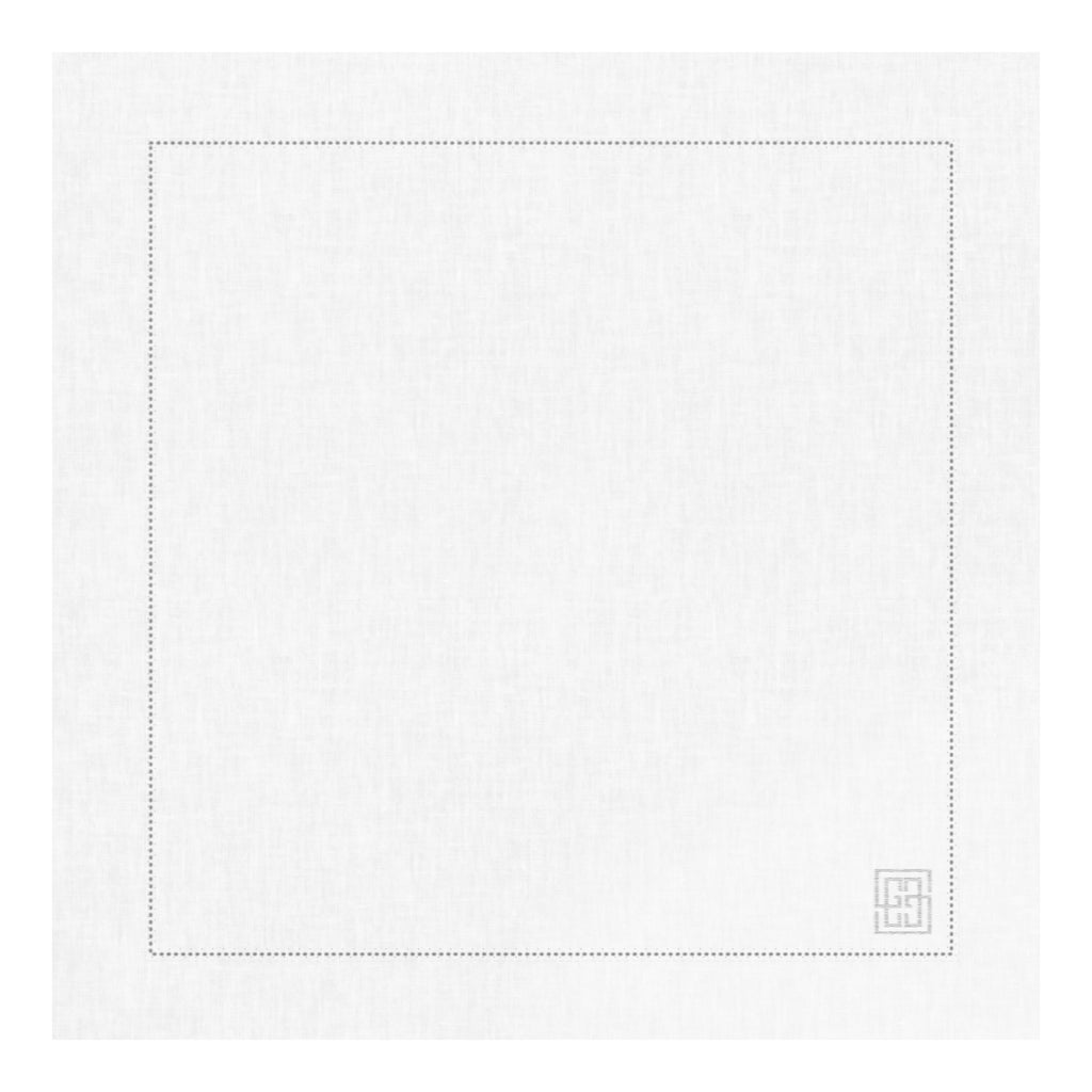 GUARDANAPO DE LINHO VISCO BARRA LARGA PREMIUM BRANCO 55X55CM