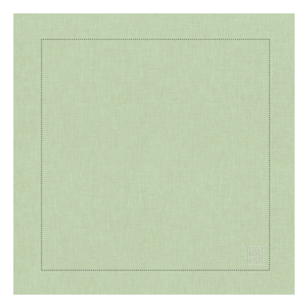 GUARDANAPO DE LINHO VISCO BARRA LARGA PREMIUM VERDE 55X55  CM