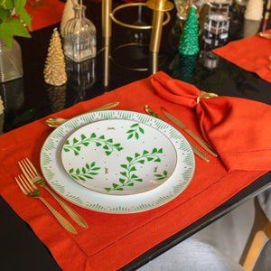 JOGO AMERICANO LINHO VISCO BARRA LARGA PREMIUM VERMELHO 50X39  CM