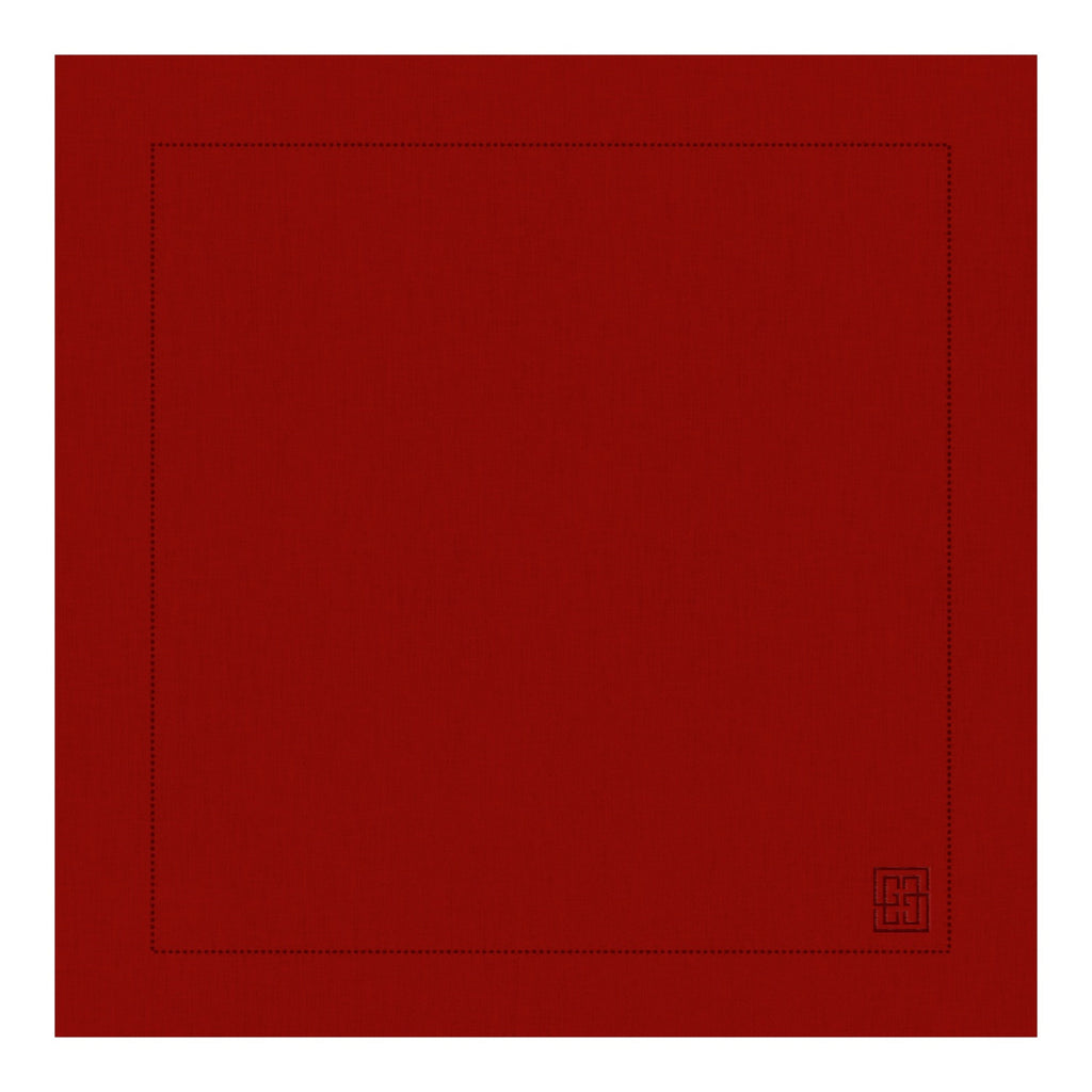 GUARDANAPO LINHO VISCO BARRA LARGA PREMIUM VERMELHO 55X55  CM