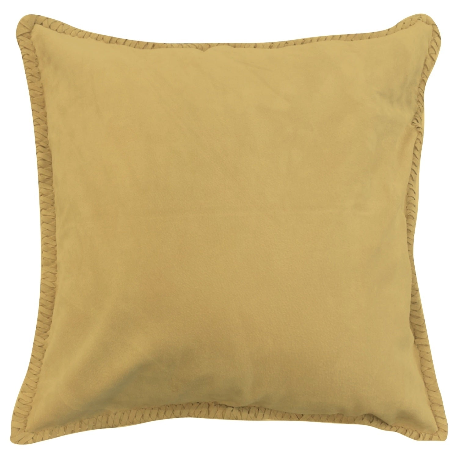 CAPA DE ALMOFADA CAMURÇA NATURAL TRANÇAS AMARELO 50X50 CM