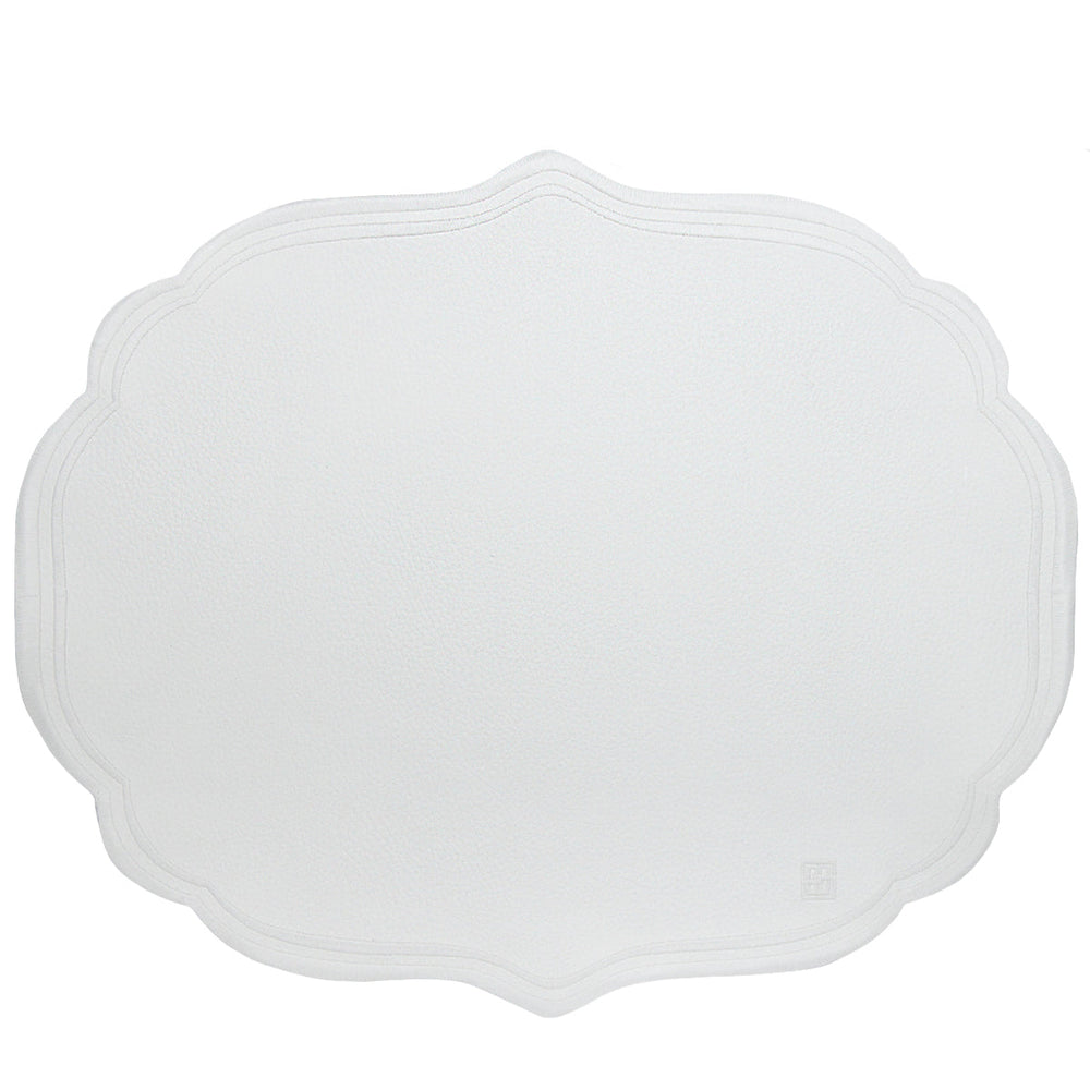 JOGO AMERICANO DE COURO ECOLÓGICO BARCELONA  46X37 CM - BRANCO