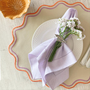 JOGO AMERICANO COURINO ECOLÓGICO 48X38CM BEGE POR THAY MILANI - LARANJA