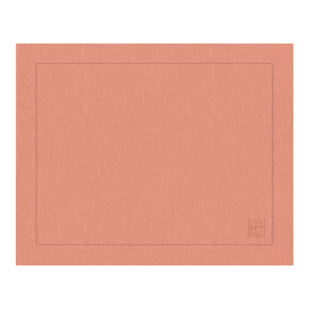 JOGO AMERICANO DE LINHO PURO BARRA LARGA PREMIUM ROSA 50X39 CM