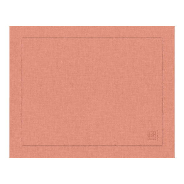 JOGO AMERICANO DE LINHO PURO BARRA LARGA PREMIUM ROSA 50X39 CM