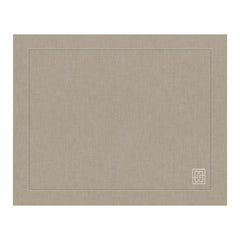 JOGO AMERICANO DE LINHO VISCO BARRA LARGA PREMIUM BEGE 50X39  CM