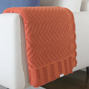 MANTA TRICOT PLUS ZIGZAG LARANJA 130X180 CM