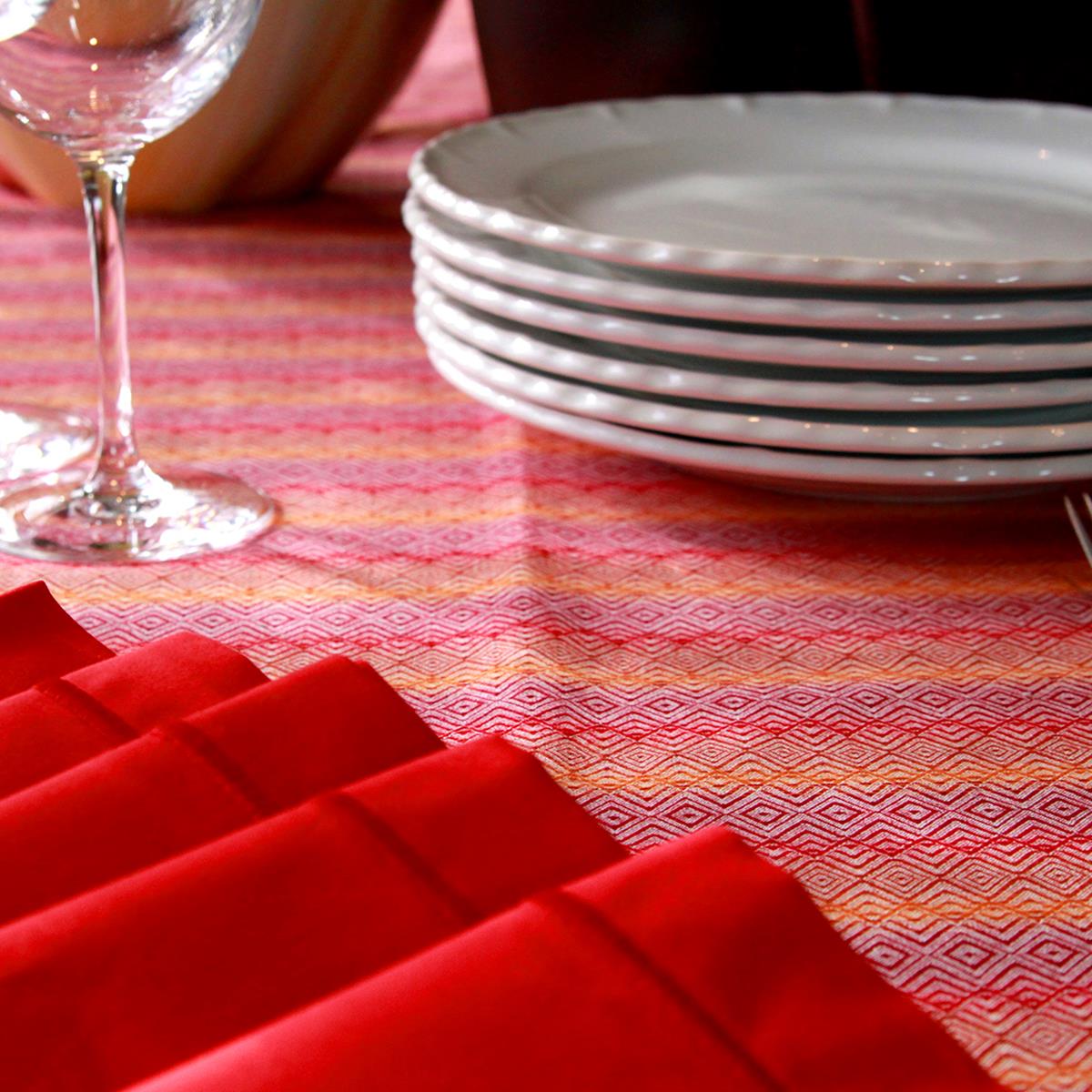 SUPER CAMINHO DE MESA ALGODÃO ETNIA ZIGZAG VERMELHO