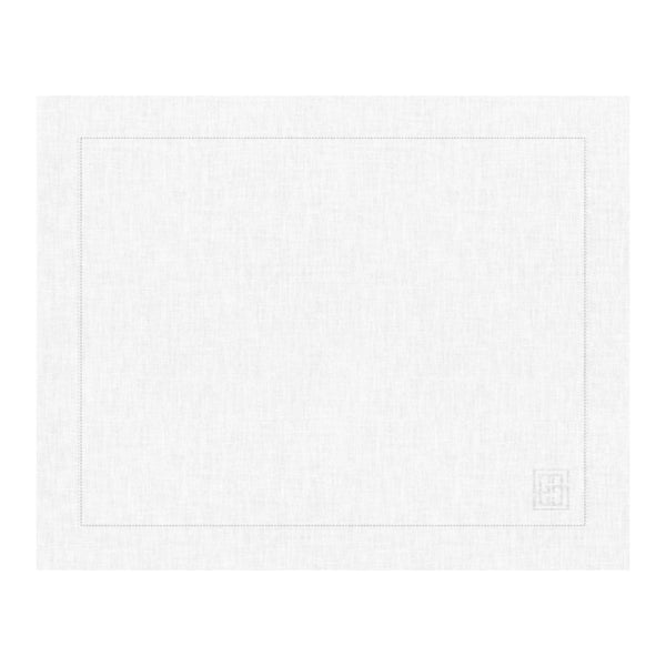 JOGO AMERICANO DE LINHO VISCO BARRA LARGA PREMIUM BRANCO 50X39  CM