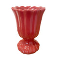 VASO DE CERÂMICA FEITO A MÃO TULIPA VERMELHO 19CM