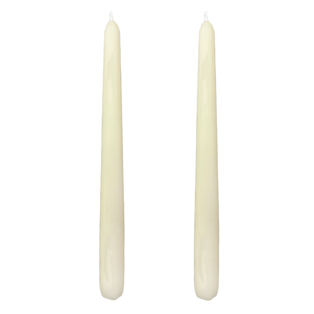 VELAS PARA CASTIÇAL CÔNICA MARFIM 25 CM - 02 UNIDADES
