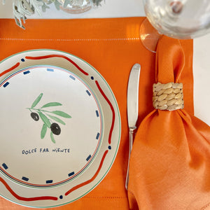 GUARDANAPO LINHO VISCO BARRA LARGA PREMIUM LARANJA 55X55  CM