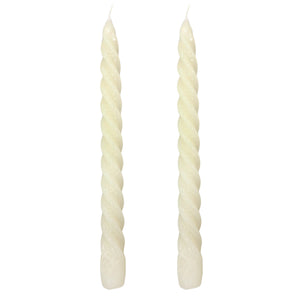 VELAS PARA CASTIÇAL TWIST MARFIM 25 CM - 02 UNIDADES