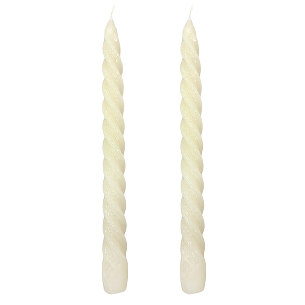 VELAS PARA CASTIÇAL TWIST MARFIM 25 CM - 02 UNIDADES