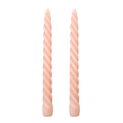 VELAS PARA CASTIÇAL TWIST ROSA 25 CM - 02 UNIDADES