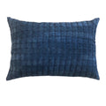 CAPA DE ALMOFADA CAMURÇA NATURAL TRAMADA AZUL MARINHO 50X35 CM