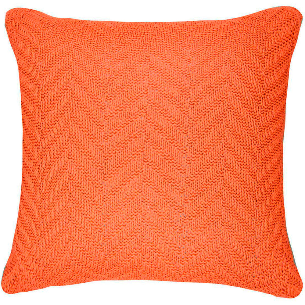 CAPA DE ALMOFADA TRICOT PLUS ZIGZAG LARANJA 50 X 50 CM
