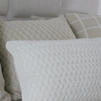 CAPA DE ALMOFADA TRICOT PLUS LOSANGOS BEGE 50X50