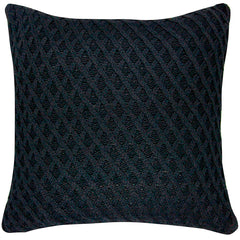 CAPA DE ALMOFADA TRICOT PLUS LOSANGOS PRETO 50X50