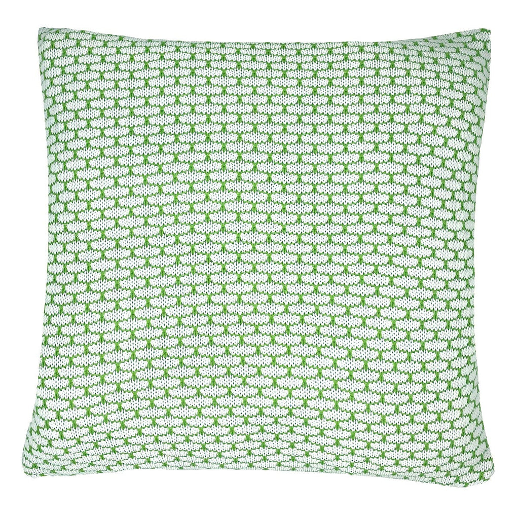 CAPA DE ALMOFADA TRICOT TIJOLINHO VERDE 50X50 CM