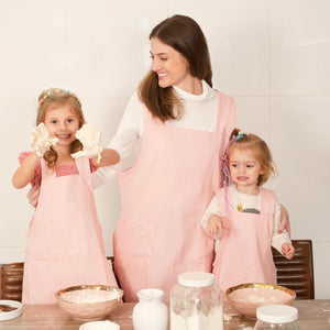 avental para mãe e filha rosa adulto