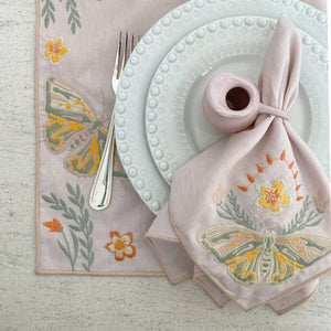 GUARDANAPO DE CAMBRAIA DE LINHO BORBOLETA